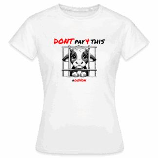 Kuh hinter Gittern – Dont Pay 4 This – Frauen T-Shirt (hell) – goVegan